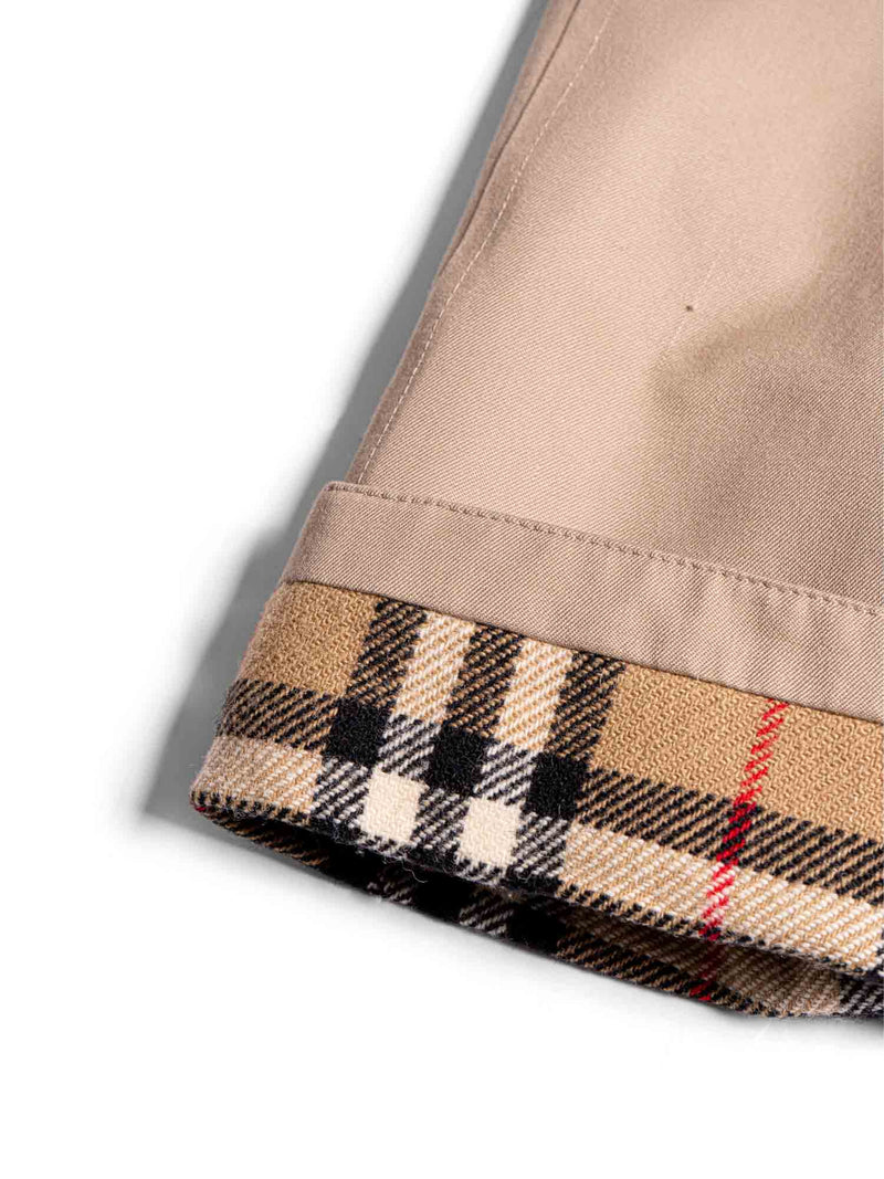 Burberry Wool Nova Check Lined Vintage Coat Beige-designer resale