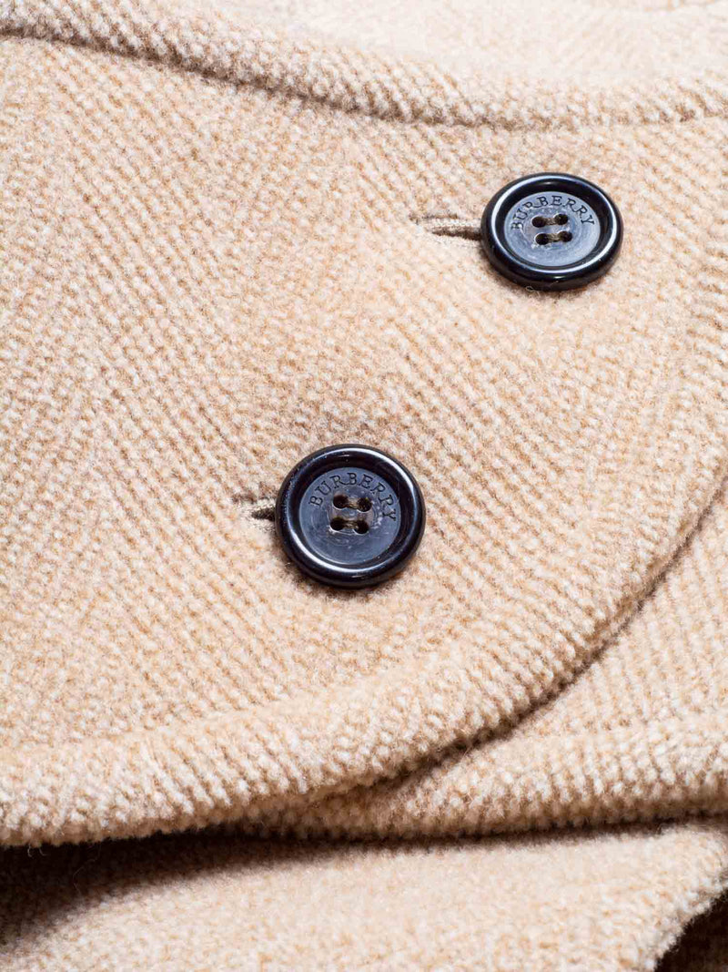Burberry Wool Toggle Closure Hooded Duffle Jacket Beige-designer resale