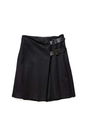 Burberry Wool Wrap Skirt Black-designer resale