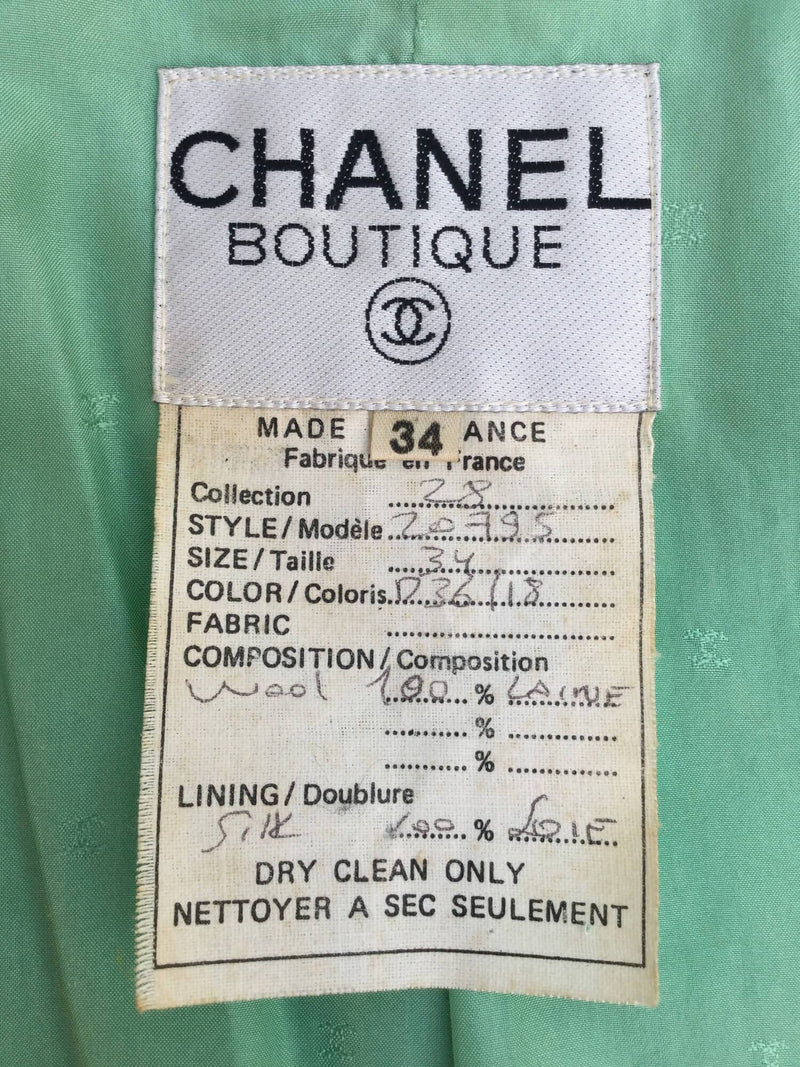 CC Logo Aqua Blue Tweed Jacket-designer resale