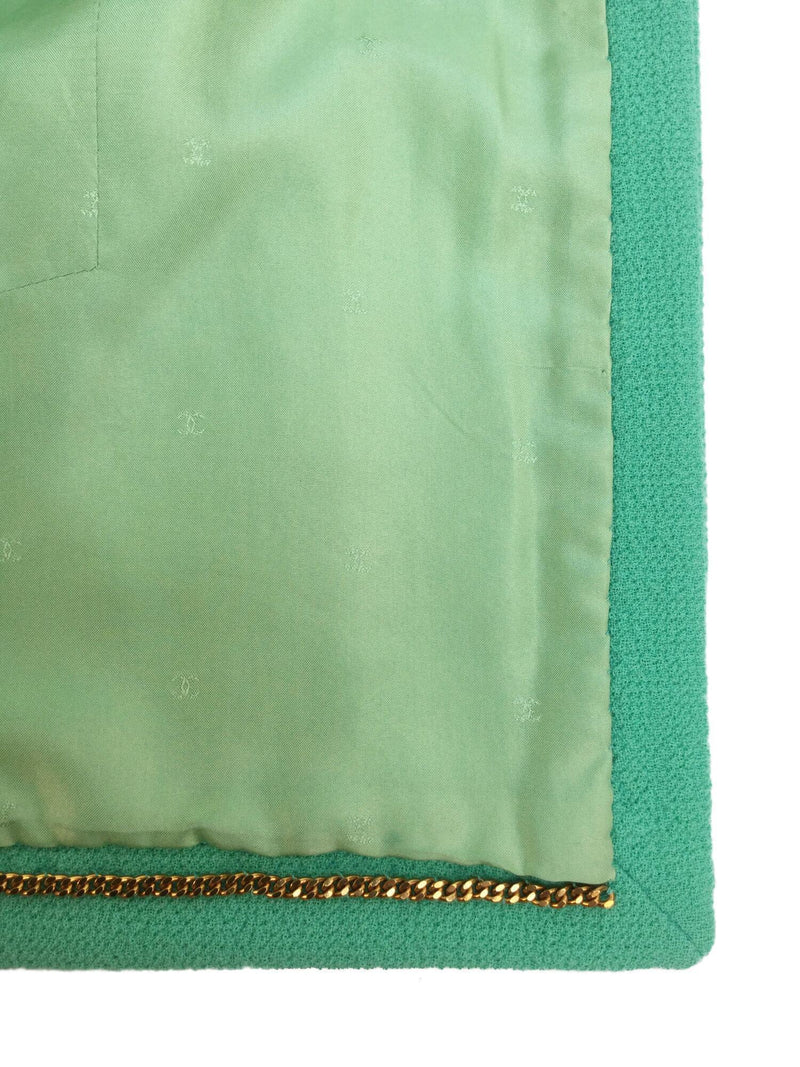 CC Logo Aqua Blue Tweed Jacket-designer resale