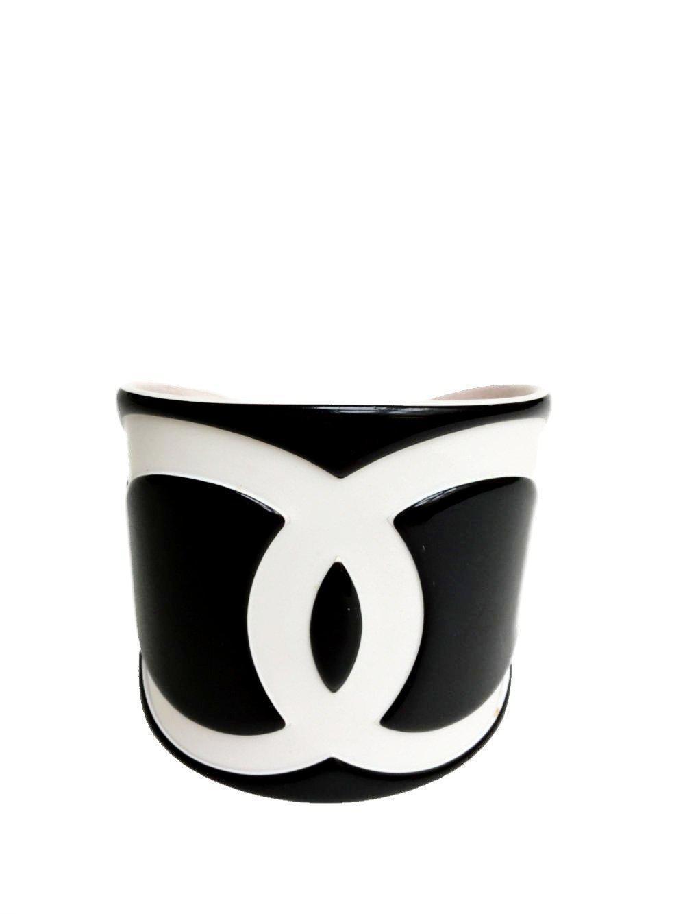 CC Logo Black White Cuff Bracelet XS-designer resale