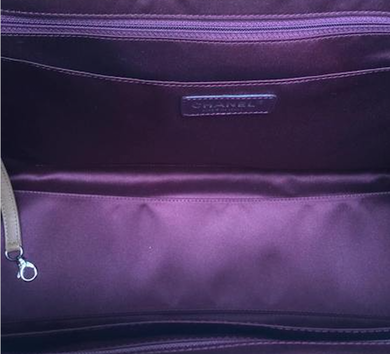 CC Logo Brown Caviar Leather Shopper Tote Bag Silver Hardware Strap-designer resale