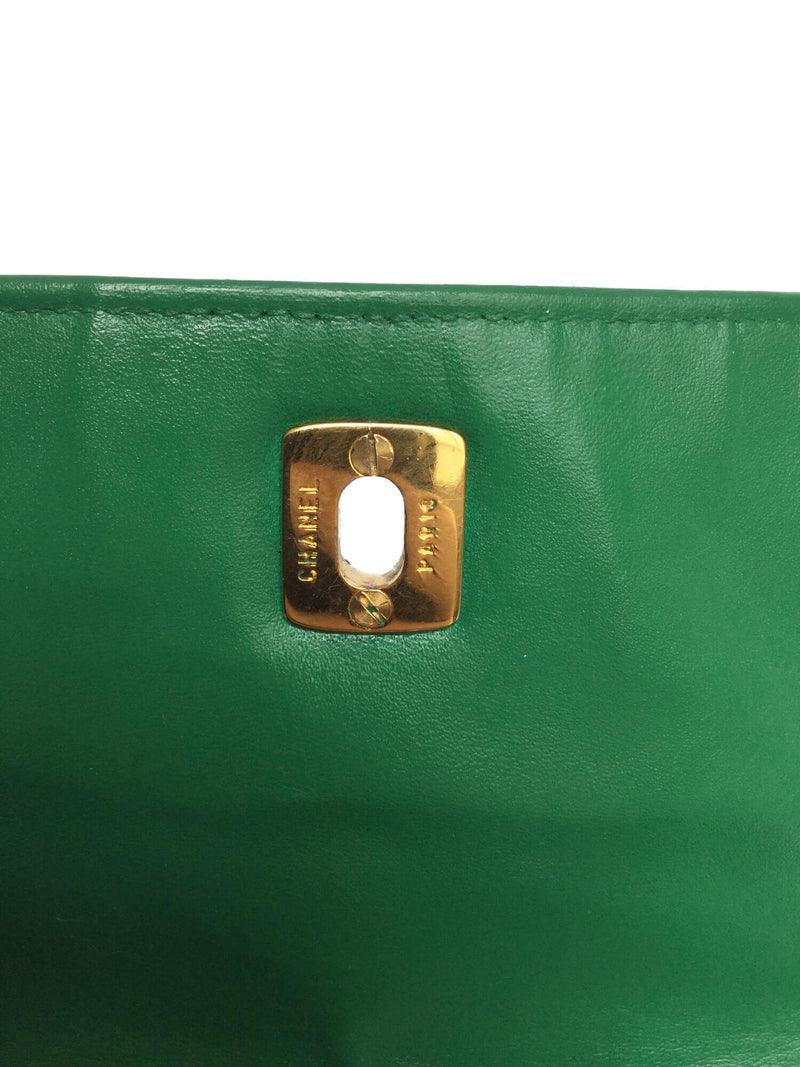 CC Logo Green Lambskin 2.55 Flap Messenger Bag-designer resale