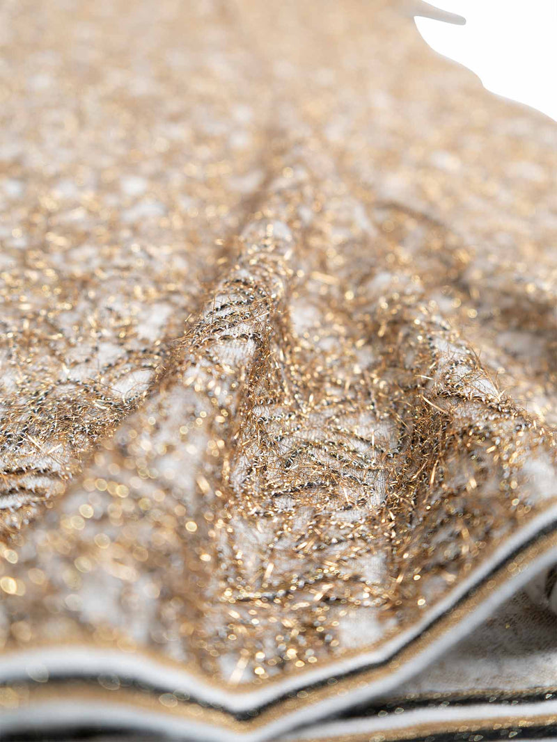 CHANEL 19A Runway CC Logo Lesage Knit Mermaid Long Dress Gold-designer resale