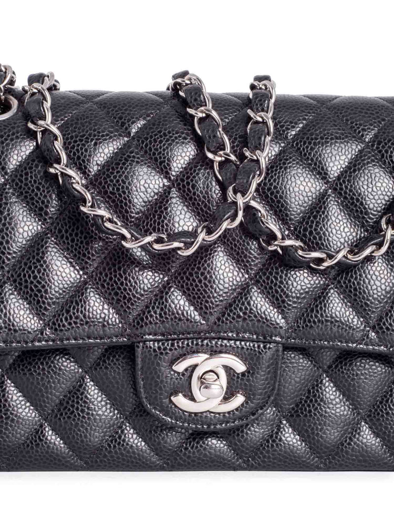 CHANEL 2.55 Caviar Quilted Medium Double Flap Black