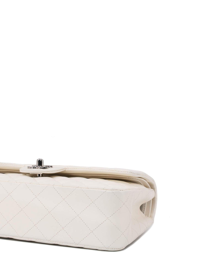 CHANEL 2.55 Quilted Leather Medium Double Flap Bag Off White-designer resale