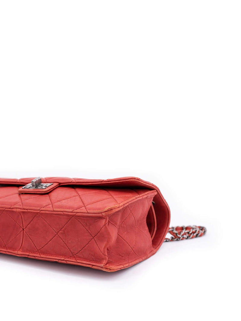 CHANEL Aged Calfskin Quilted Jumbo Reissue Flap Bag Red