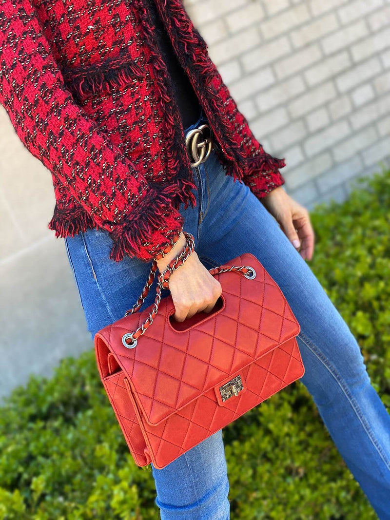 chanel red flap bag