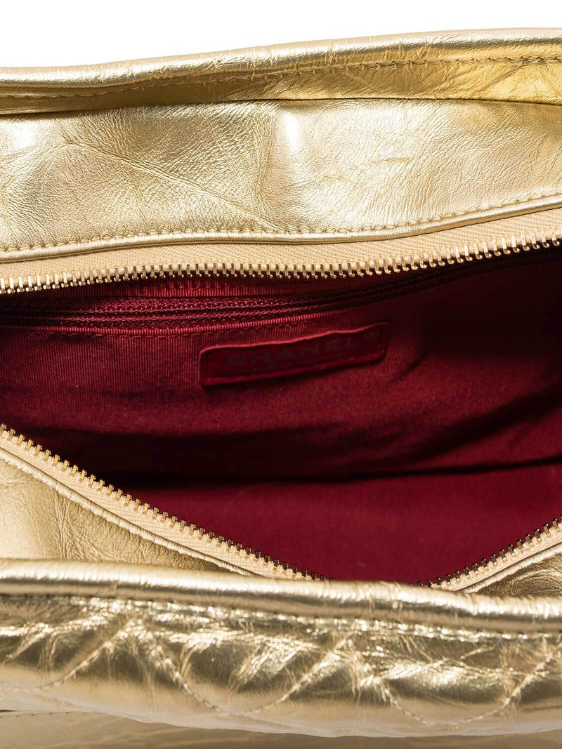 CHANEL Aged Calfskin Quilted Leather Medium Gabrielle Messenger Bag Gold-designer resale