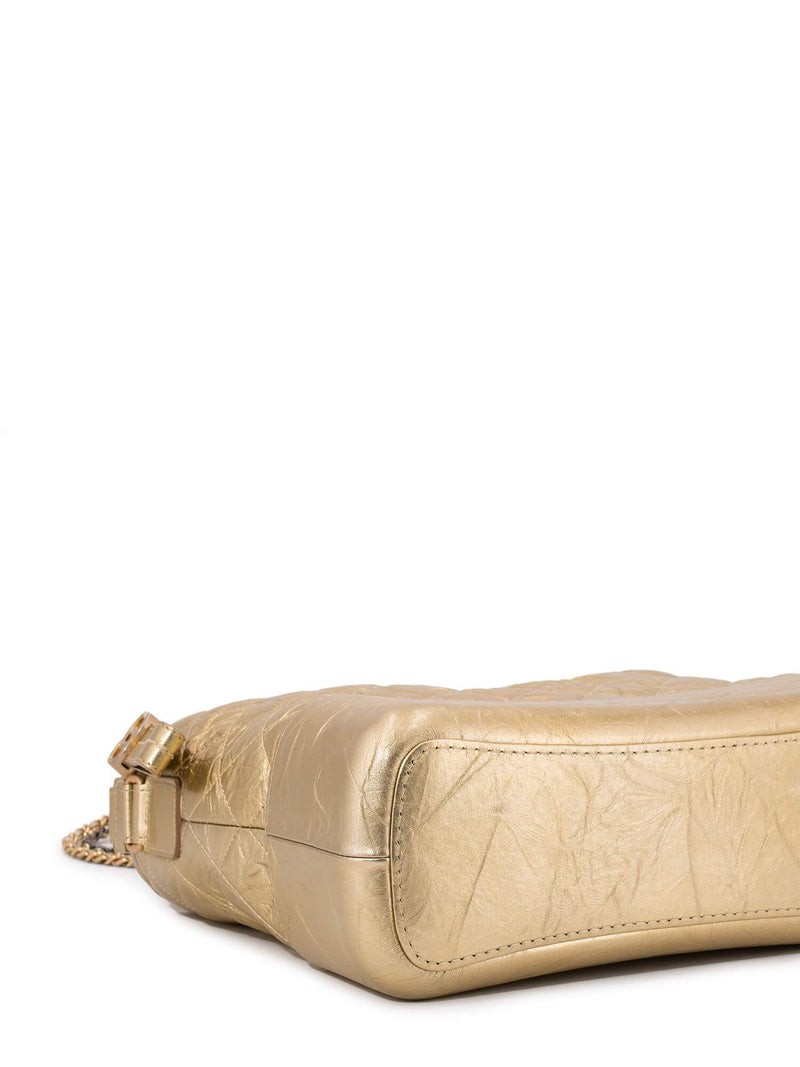 CHANEL Aged Calfskin Quilted Leather Medium Gabrielle Messenger Bag Gold-designer resale