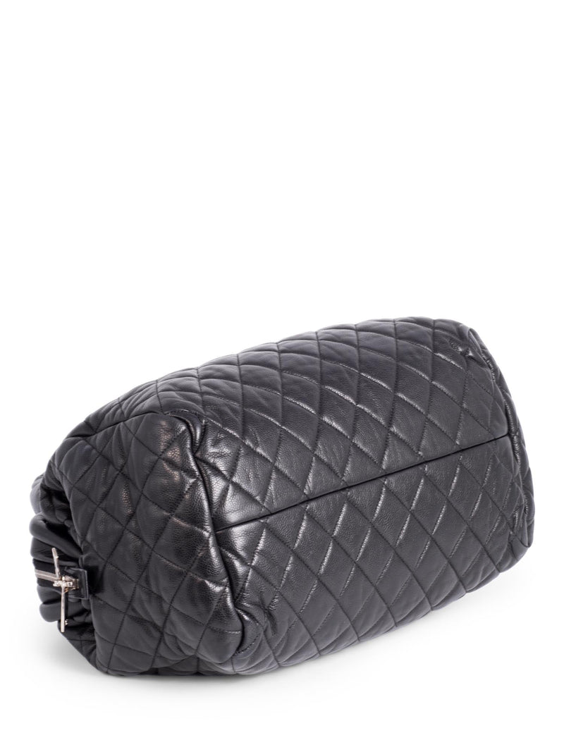 CHANEL CC Logo Caviar Leather Cocoon Duffle Bag Black
