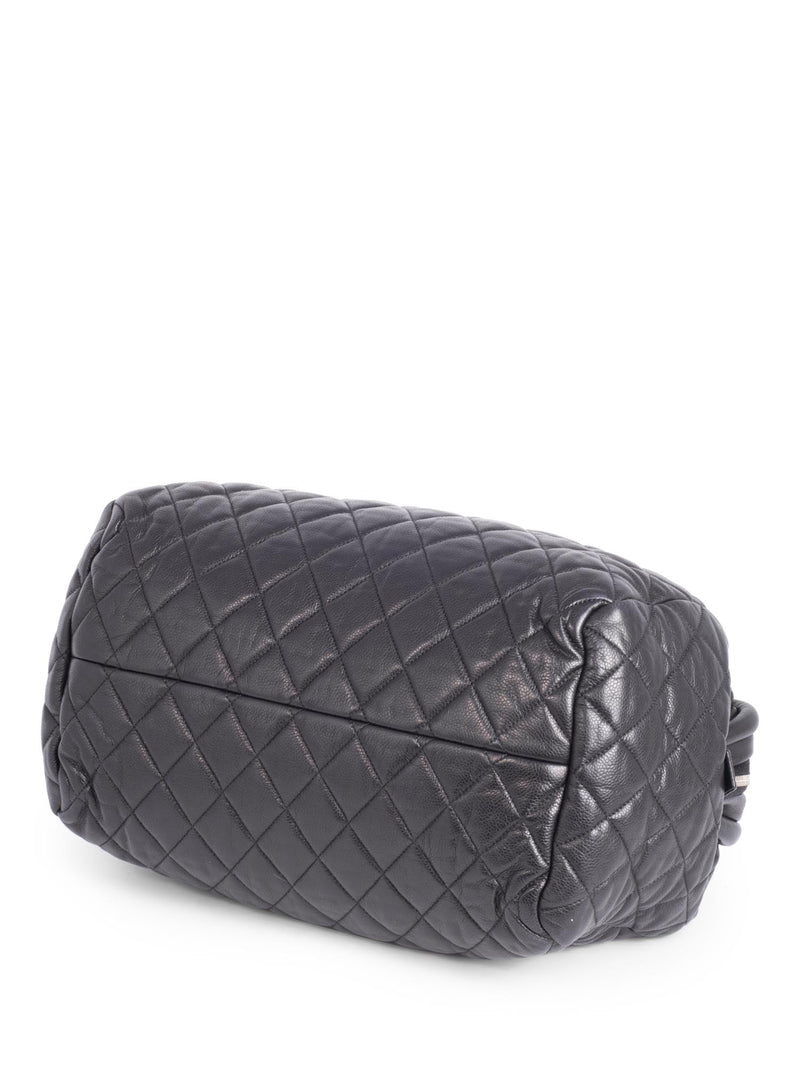 CHANEL CC Logo Caviar Leather Cocoon Duffle Bag Black-designer resale