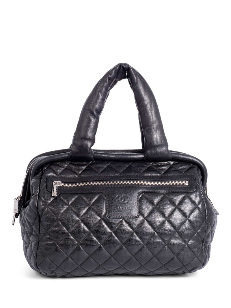 CHANEL CC Logo Caviar Leather Cocoon Duffle Bag Black