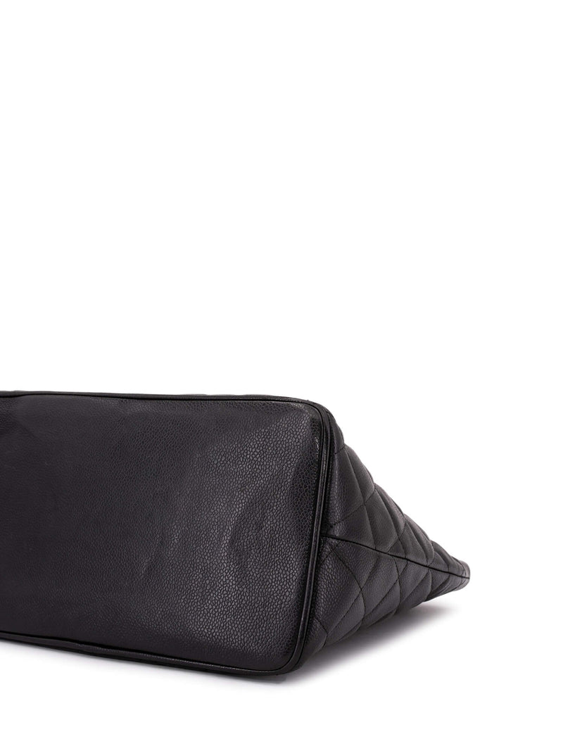 CHANEL CC Logo Caviar Quilted Leather Medallion Bag Black-designer resale