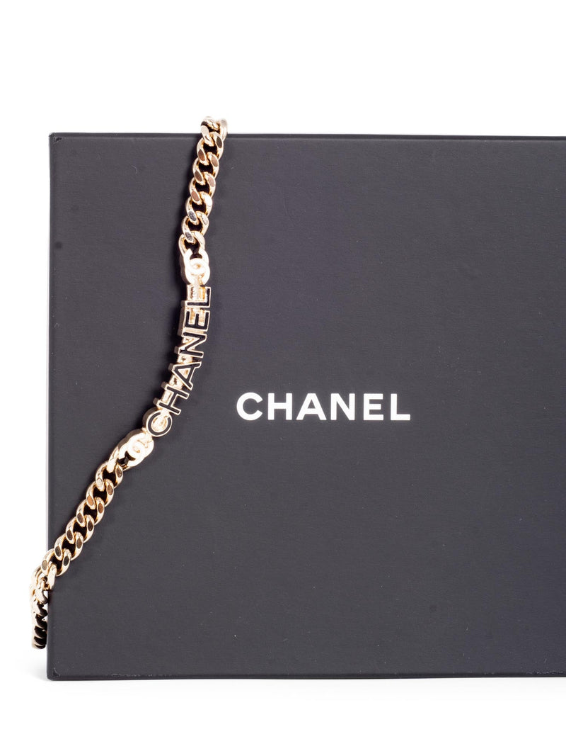CHANEL CC Logo Chocker Necklace Gold-designer resale