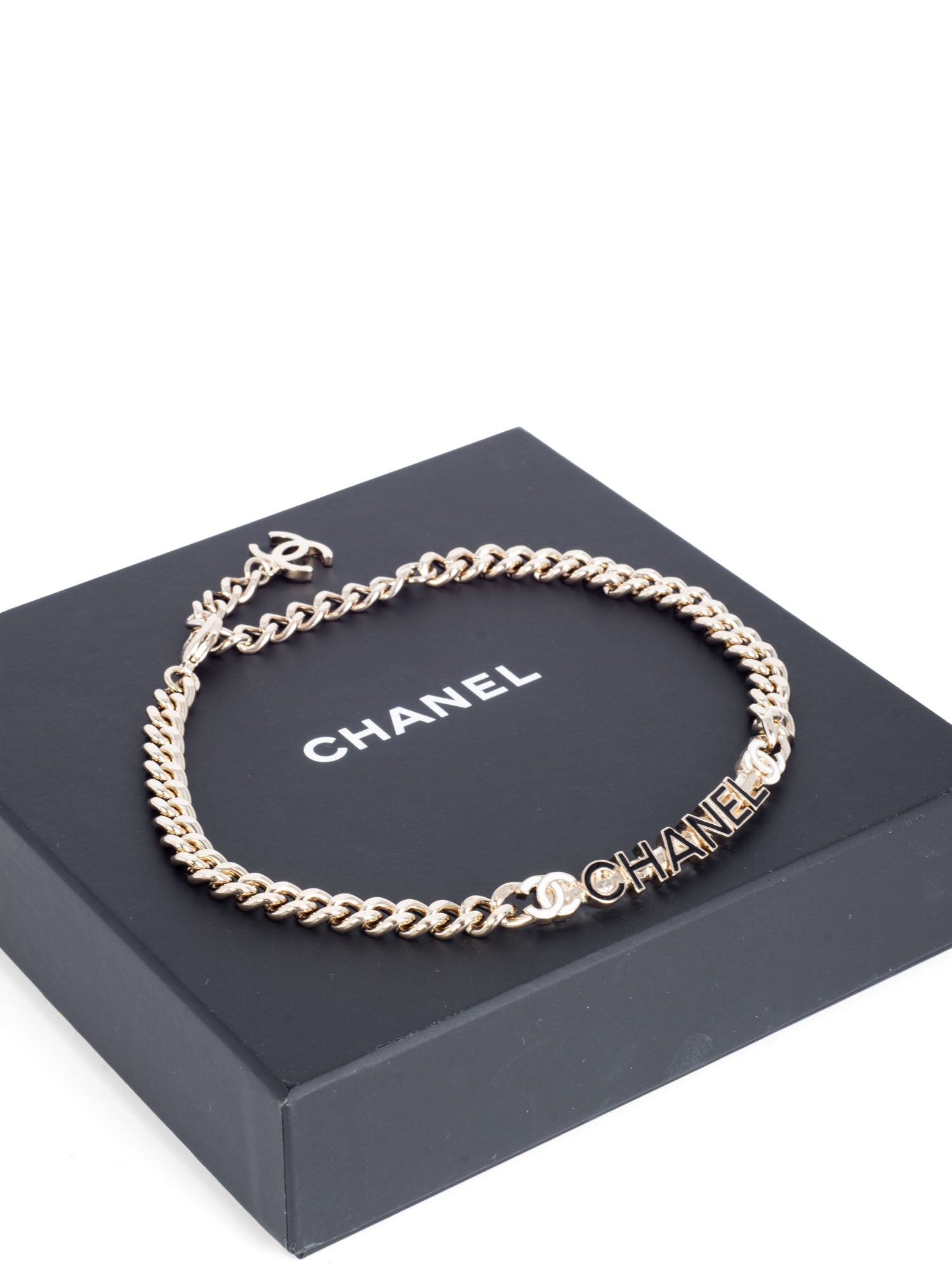 CHANEL CC Logo Chocker Necklace Gold-designer resale