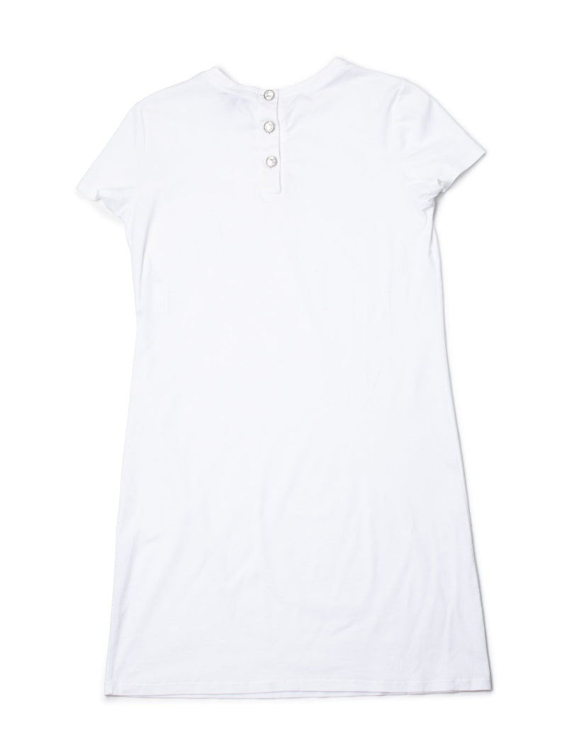 CHANEL CC Logo Cotton T-Shirt Dress White
