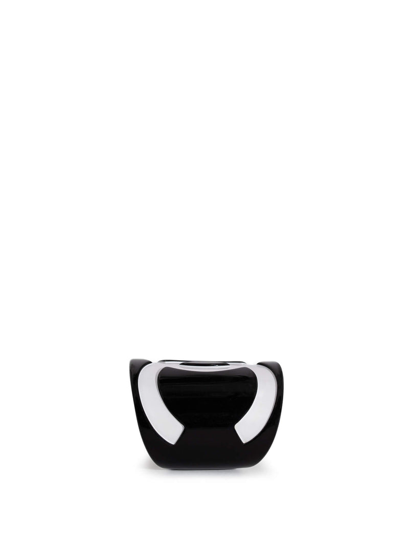 CHANEL CC Logo Cuff Bracelet Black White-designer resale