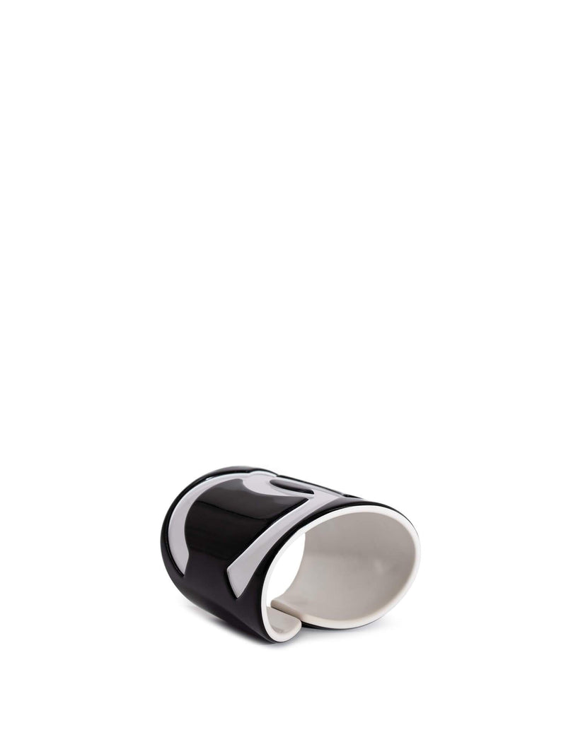 CHANEL CC Logo Cuff Bracelet Black White-designer resale