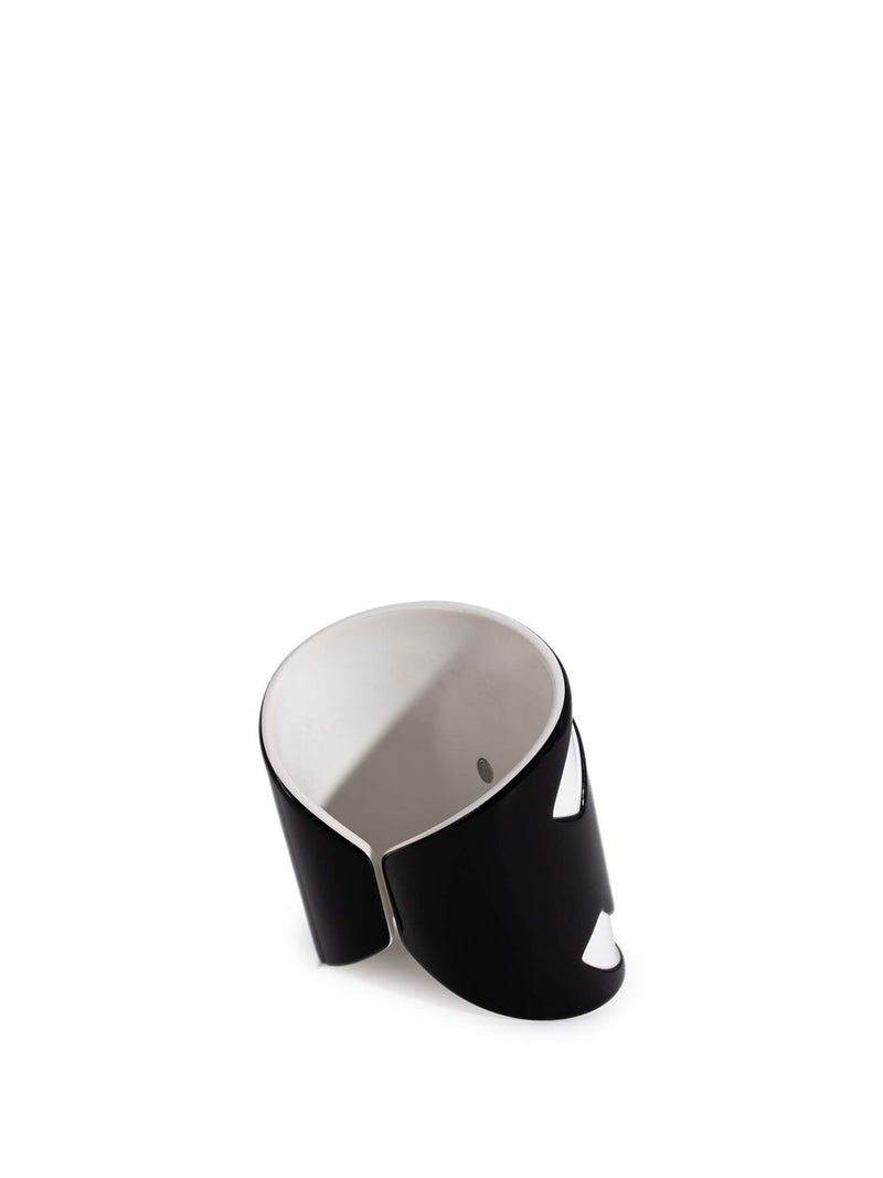 CHANEL CC Logo Cuff Bracelet Black White-designer resale