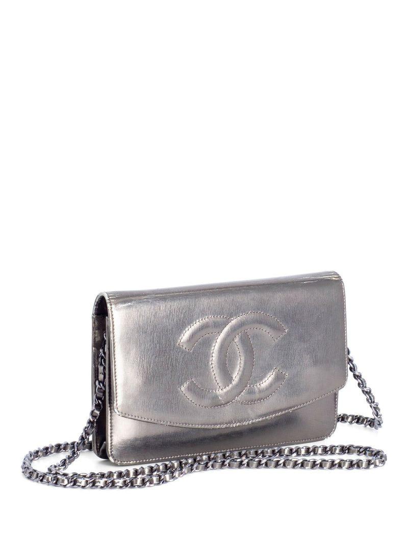 Chanel Metallic Blue Quilted Leather Classic Zip Wallet Chanel