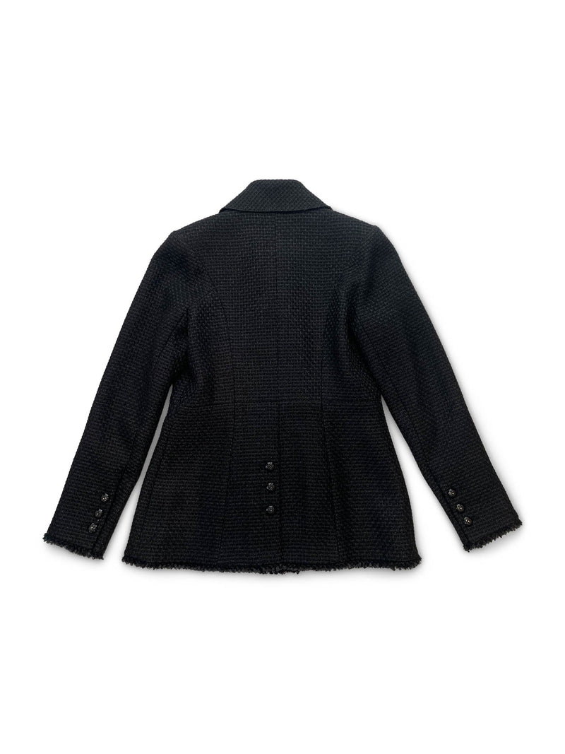 Chanel - Authenticated Jacket - Tweed Black Plain for Women, Very Good Condition