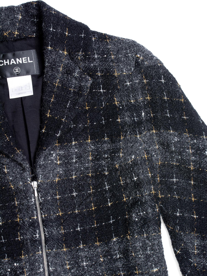 Chanel - Authenticated Jacket - Tweed Blue Abstract for Women, Very Good Condition