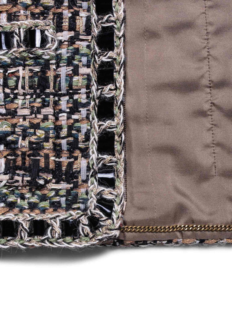 CHANEL CC Logo Lesage Tweed Fringe Fitted Jacket Multicolor-designer resale