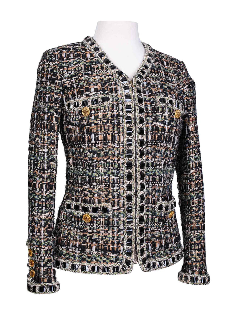 Unique Bargains Women's Plaid Tweed Blazer Long Sleeve Open Front Work  Jacket 
