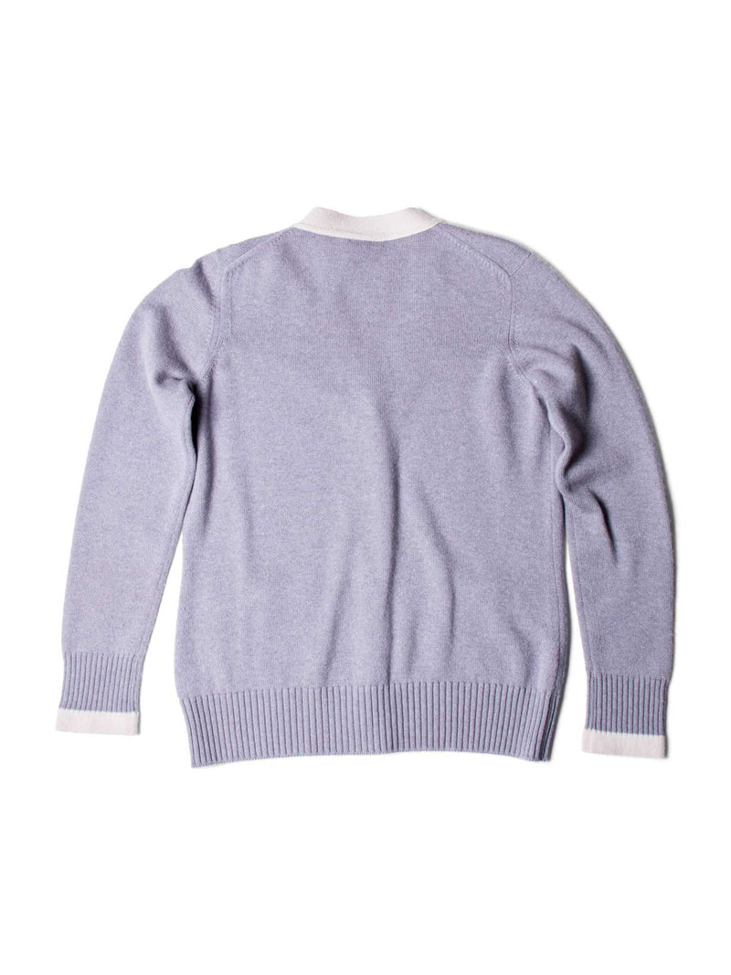 CHANEL CC Logo Lion Head Cashmere Cardigan Grey-designer resale