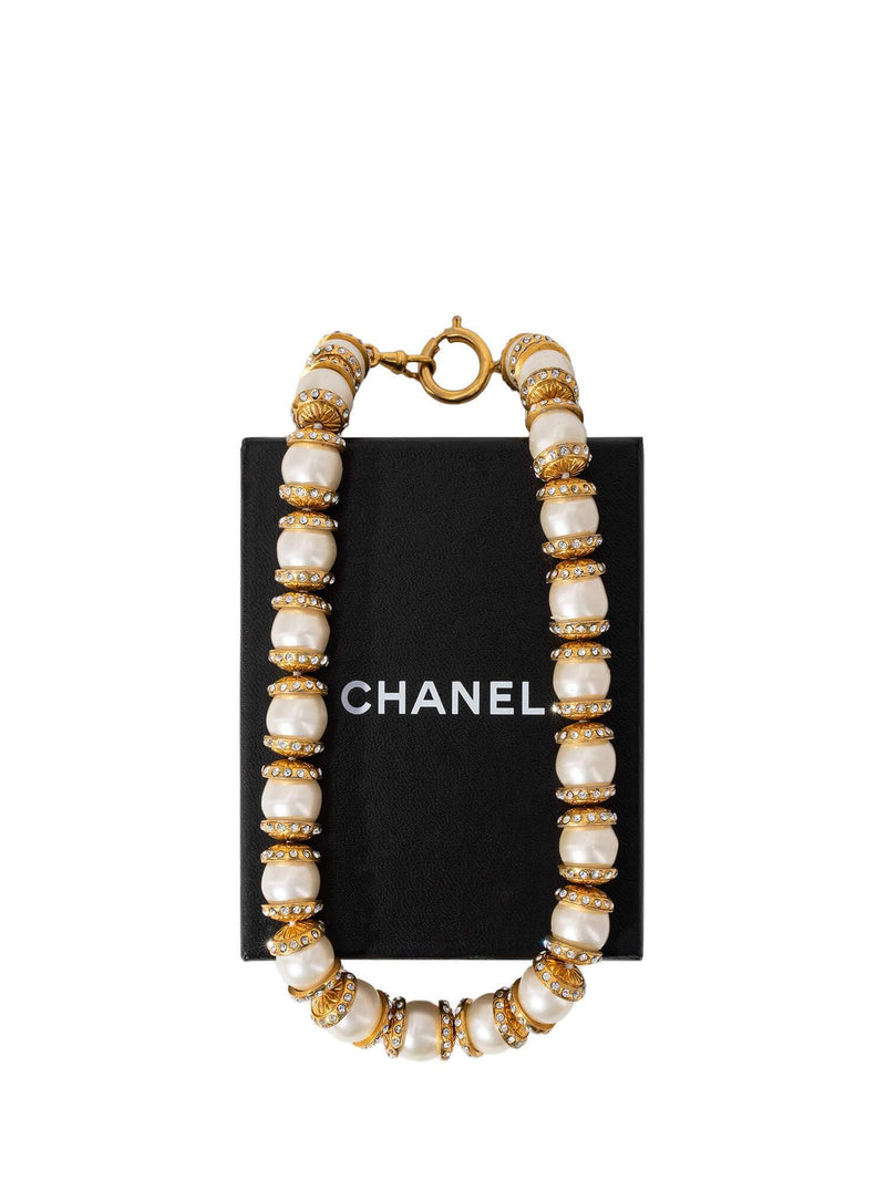 Chanel Brand New Silver CC Crystal Gold Chain Choker Necklace
