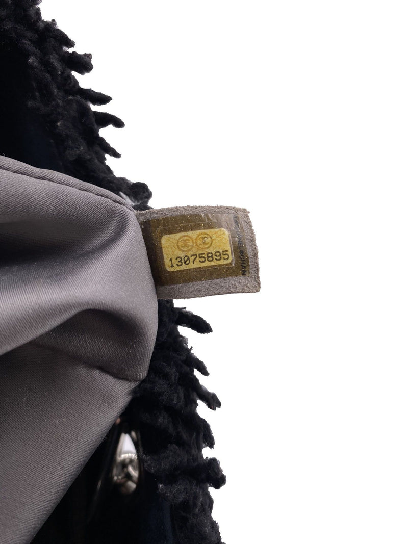 CHANEL CC Logo Quilted Fringe Shopper Bag Black-designer resale