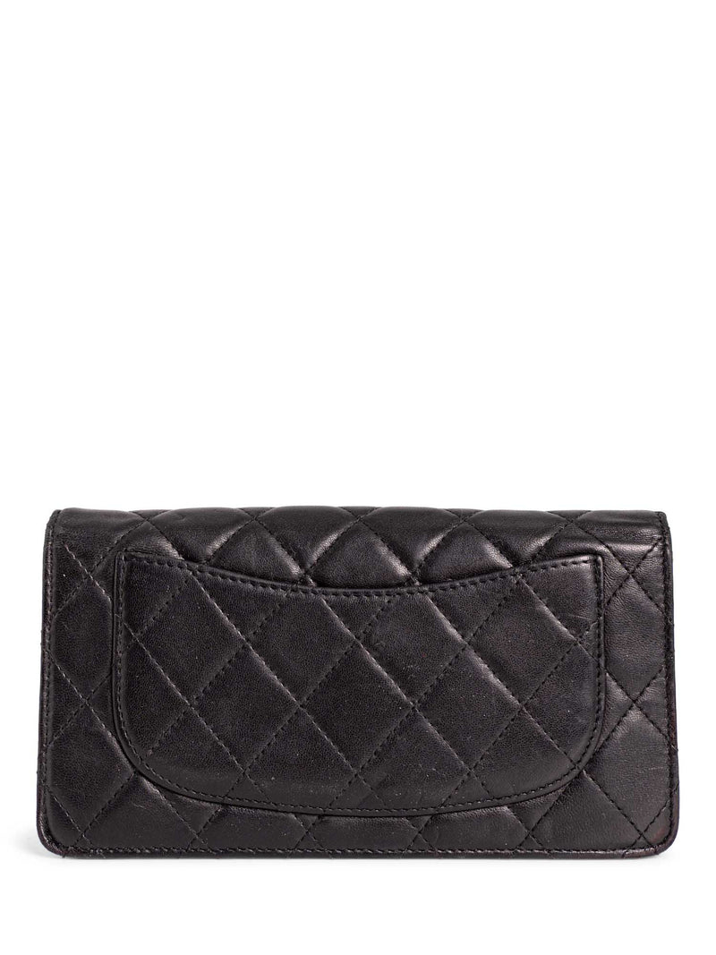 CHANEL CC Logo Quilted Leather Bi-Fold Wallet Black Taupe