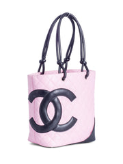 CHANEL - Cambon - Nude Pink / Black CC Leather Tote / Shoulder Bag -  BougieHabit