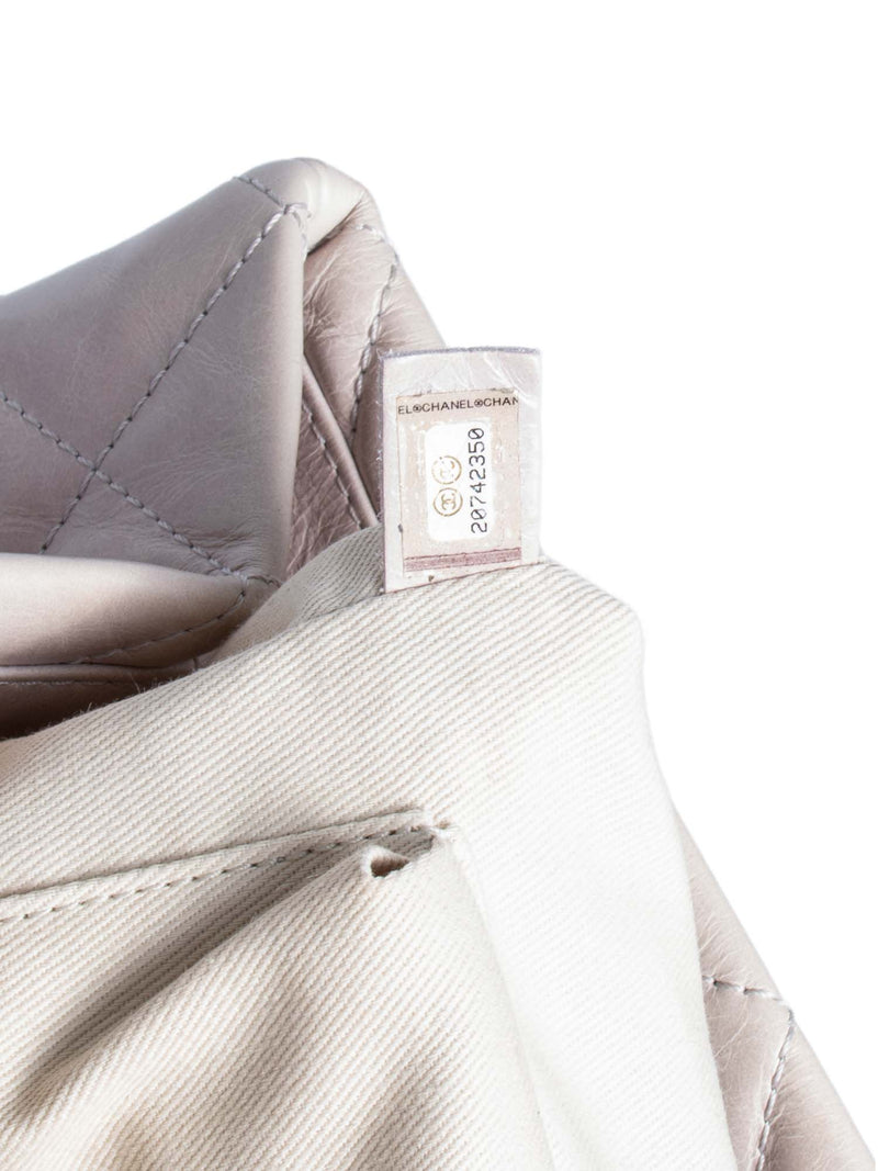 CHANEL CC Logo Quilted Leather Grand Shopper Bag Light Taupe-designer resale