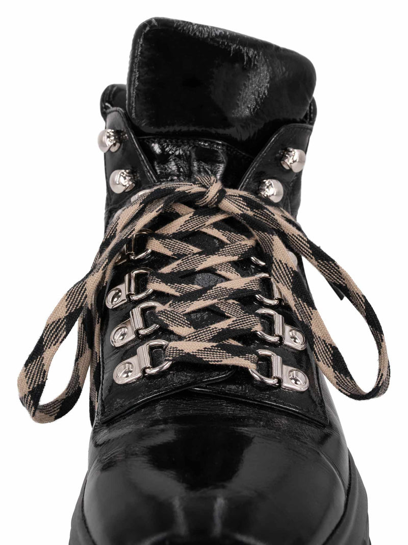 CHANEL CC Logo Quilted Leather High Top Platform Sneakers Black-designer resale