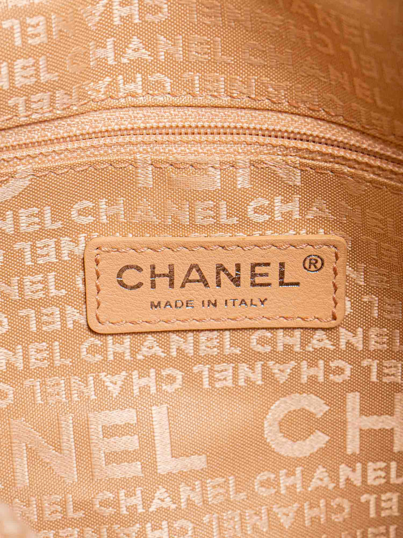 CHANEL CC Logo Quilted Soft Leather Hobo Bag Beige-designer resale