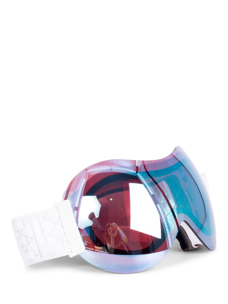 CHANEL CC Logo Ski Goggles with Quilted Leather Clutch Black-designer resale