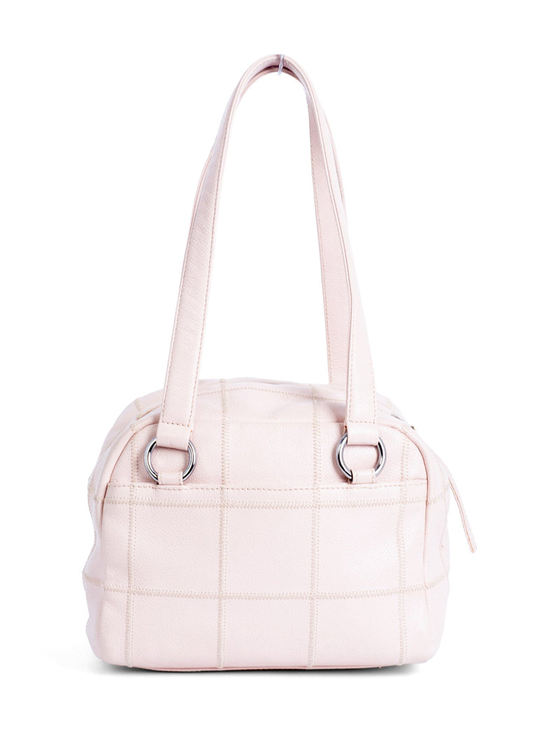 CHANEL CC Logo Soft Quilted Leather Duffle Shoulder Bag Pink-designer resale