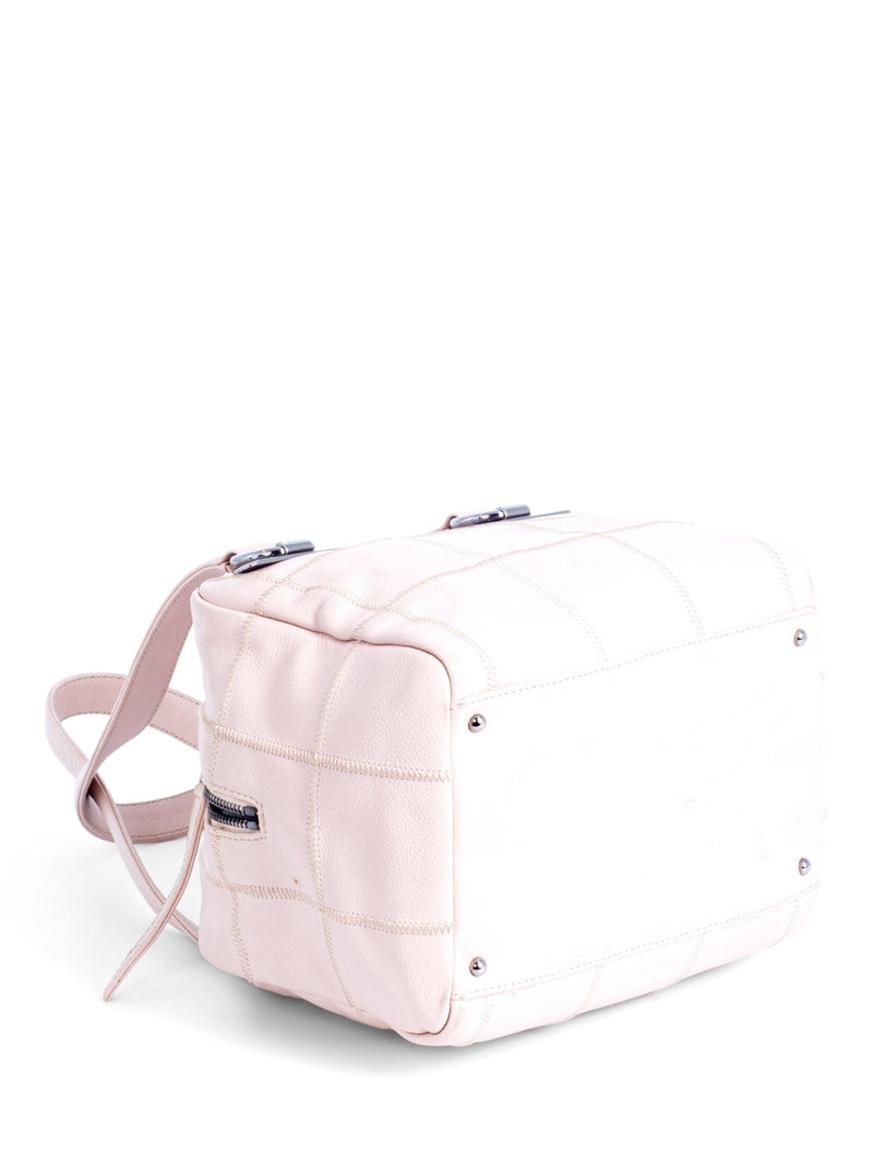 CHANEL CC Logo Soft Quilted Leather Duffle Shoulder Bag Pink-designer resale