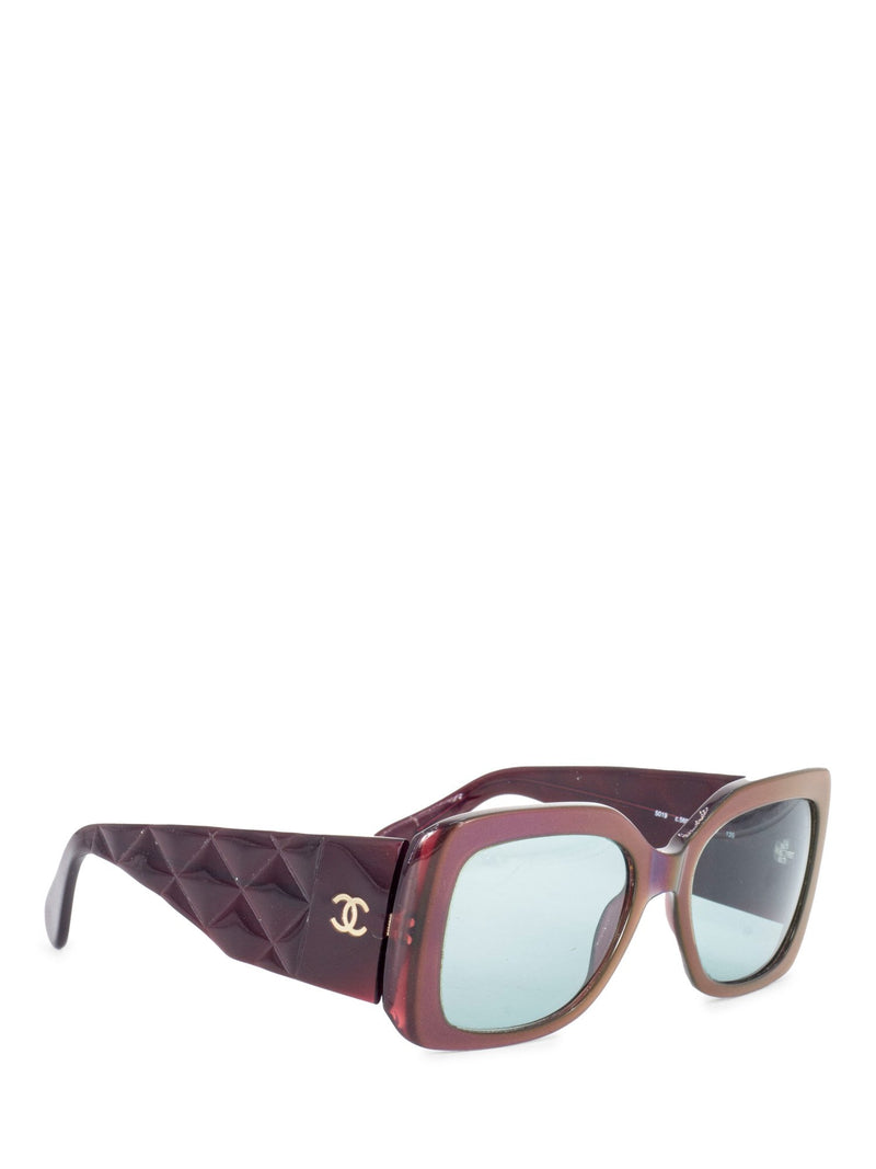 CHANEL CC Logo Square Sunglasses Blue Red-designer resale