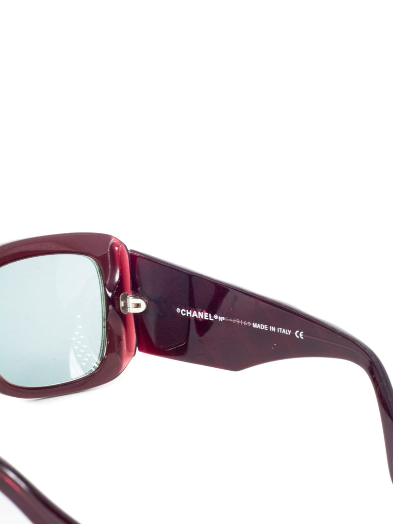 Chanel Square Frame Beaded Sunglasses in Red