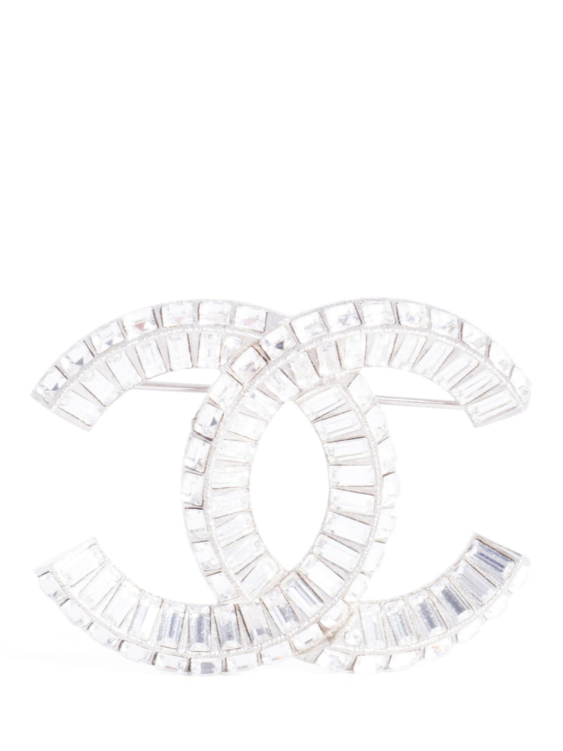 Chanel Silver and Crystal BroochDefault Title