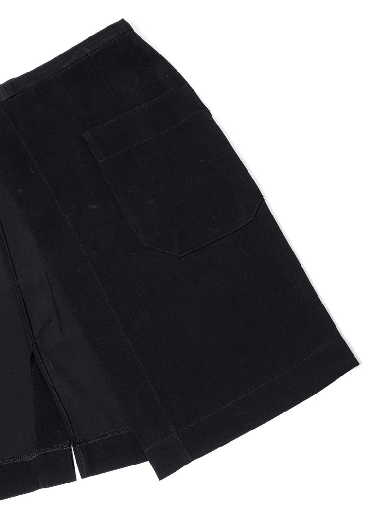 CHANEL CC Logo Swimming Suit Cover Wrap Skirt Black-designer resale