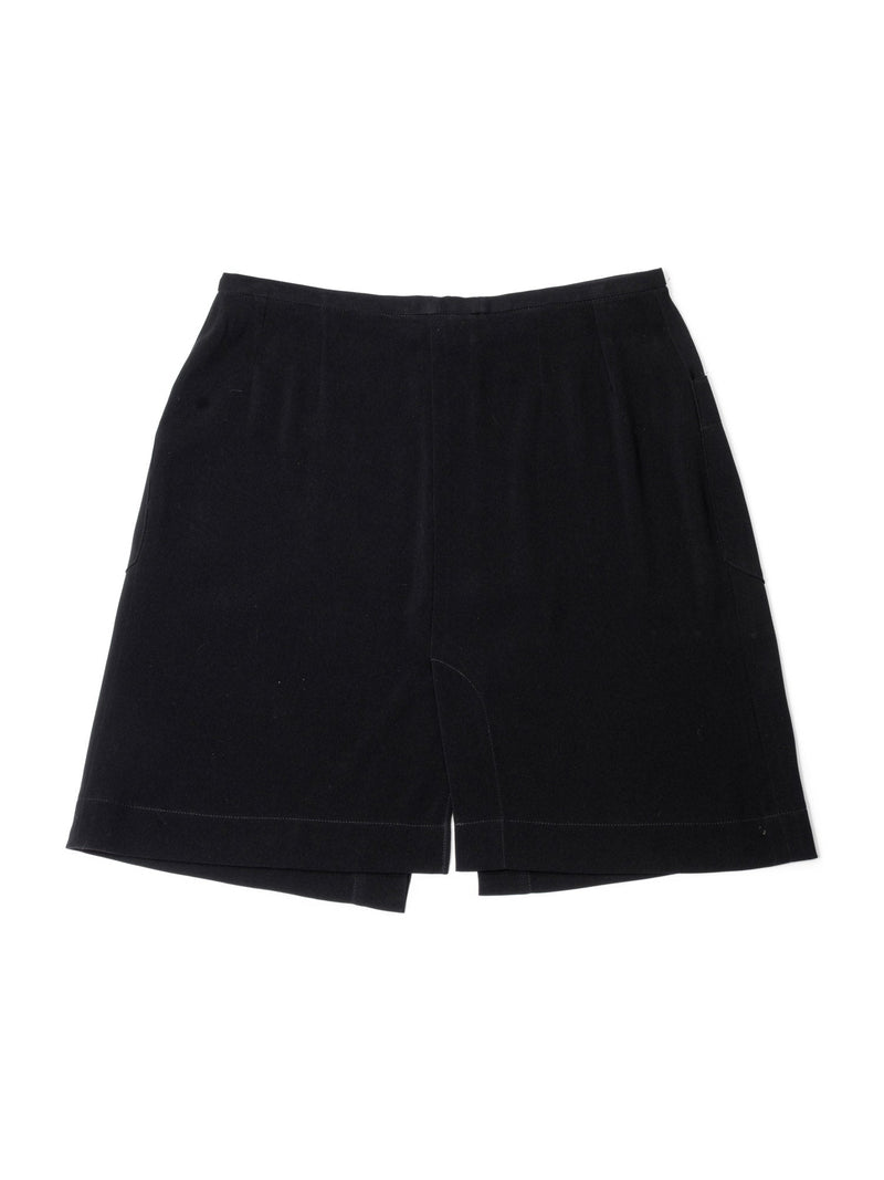 CHANEL CC Logo Swimming Suit Cover Wrap Skirt Black-designer resale