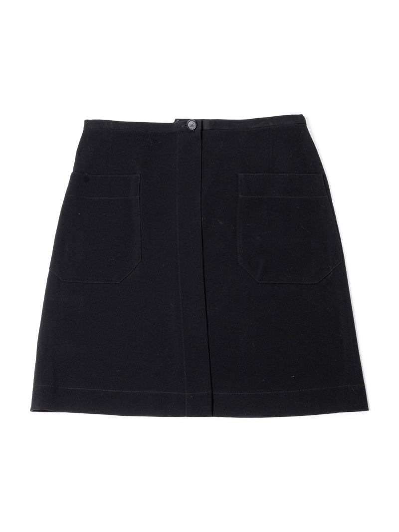 CHANEL CC Logo Swimming Suit Cover Wrap Skirt Black-designer resale