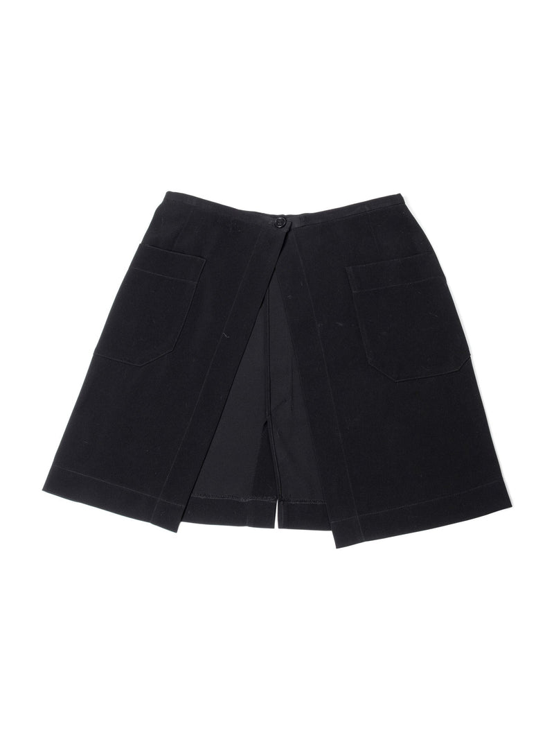 CHANEL CC Logo Swimming Suit Cover Wrap Skirt Black-designer resale