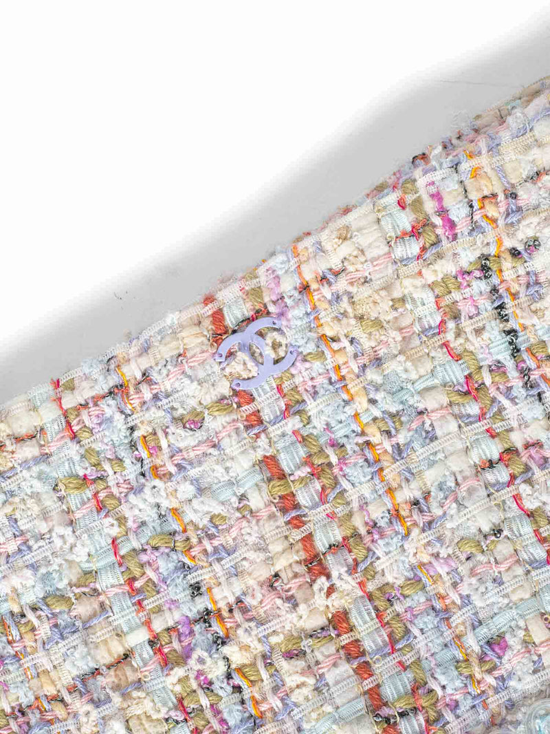 CHANEL CC Logo Tweed A-Line Skirt Multicolor-designer resale