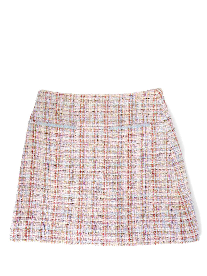 CHANEL CC Logo Tweed A-Line Skirt Multicolor-designer resale